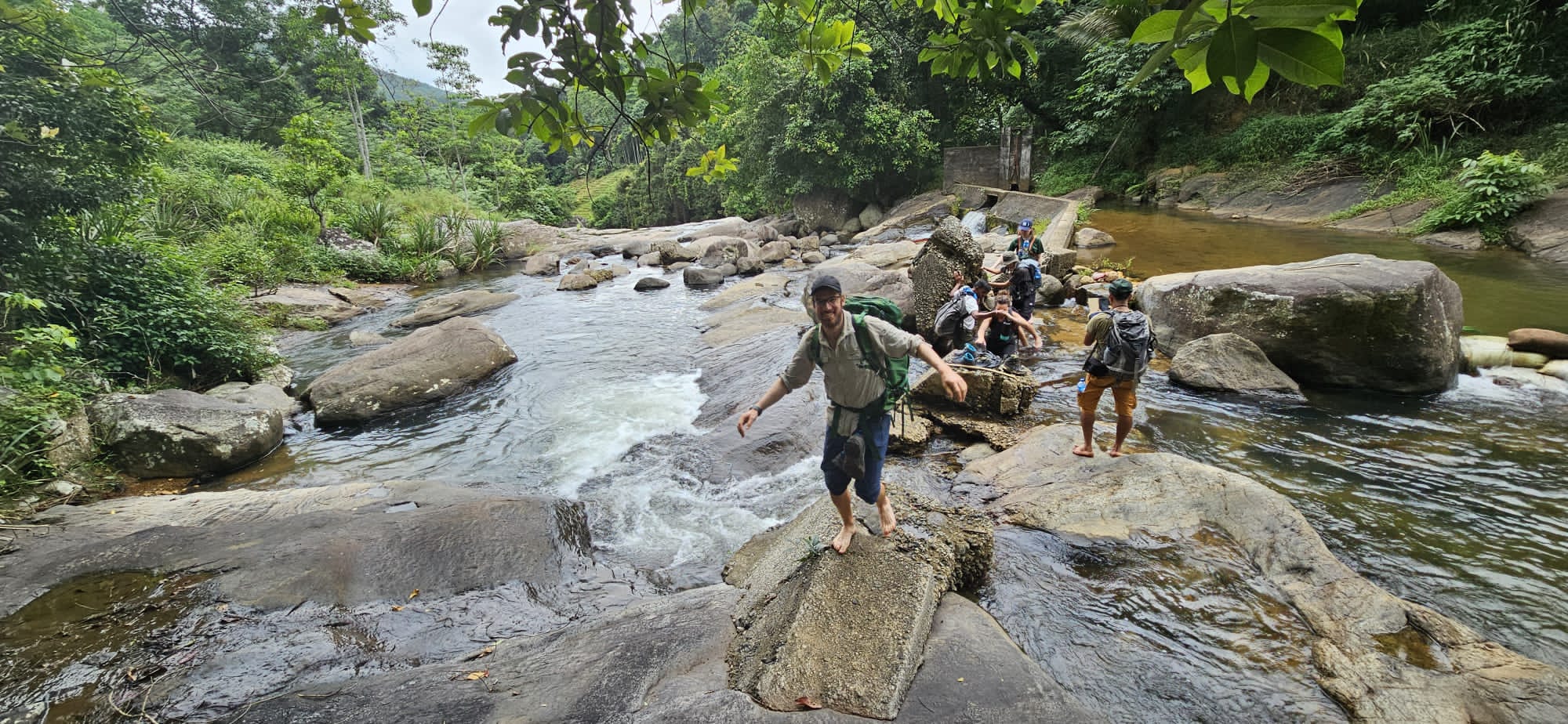 River crossing in Knuckles